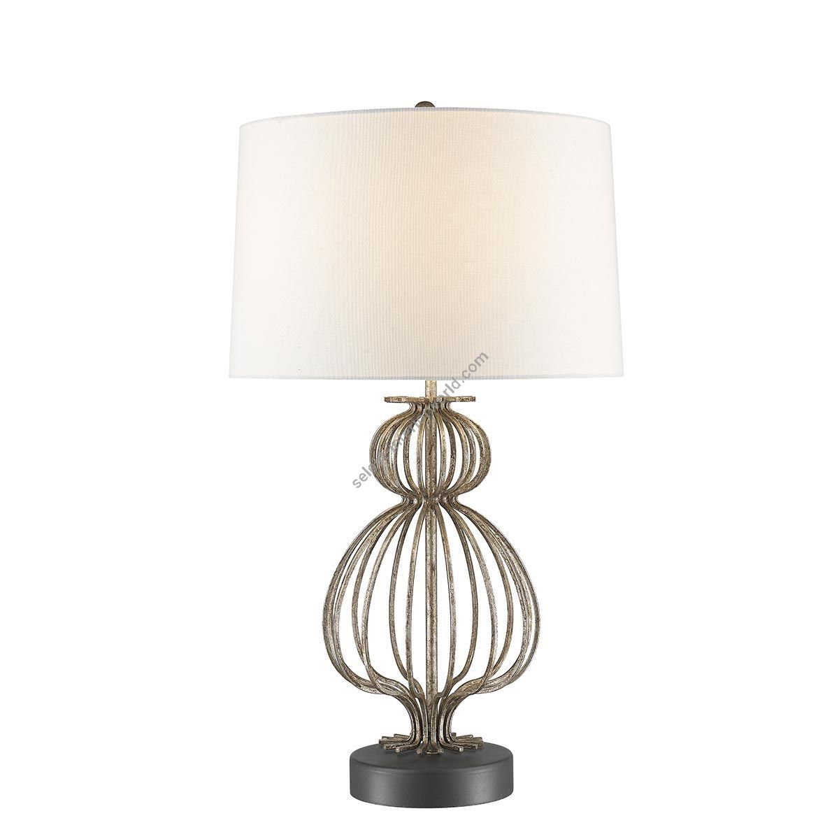 Elstead Lighting / Table Lamps / Lafitte 1 Distressed Silver with Cream Shade