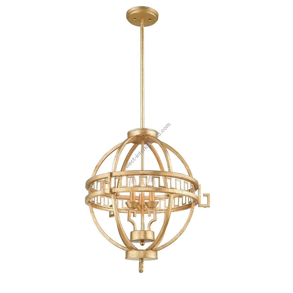 Elstead Lighting / Pendant Lights / Lemuria 3 Globe Distressed Gold & Ivory Shade