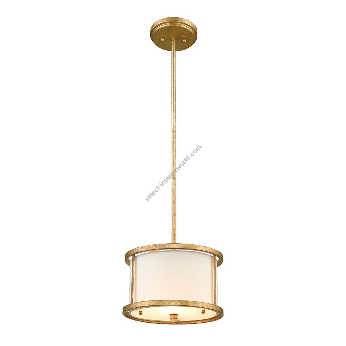 Elstead Lighting / Pendant Lights / Lemuria 1 Duo-Mount Mini Distressed Gold & Ivory Shade
