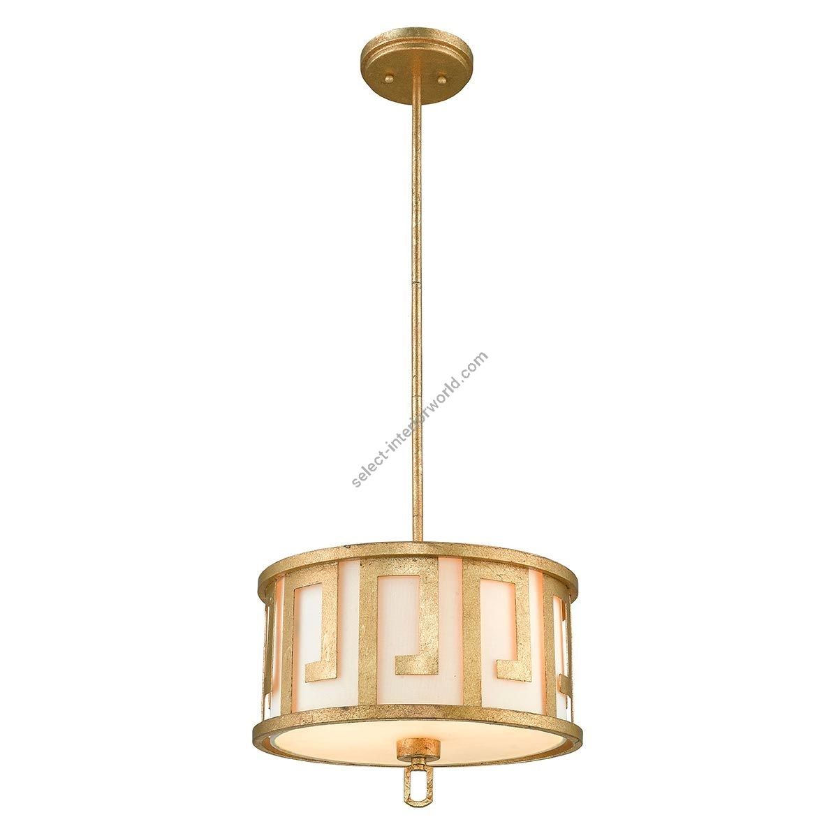Elstead Lighting / Pendant Lights / Lemuria 2 Medium Distressed Gold & Ivory Shade