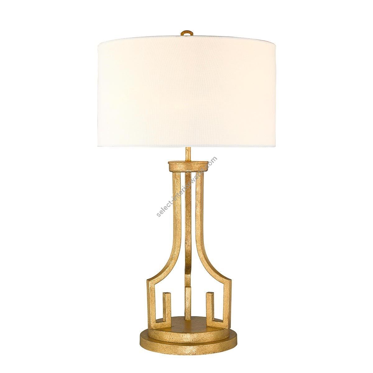 Elstead Lighting / Table Lamps / Lemuria 1 Distressed Gold with Ivory White Shade