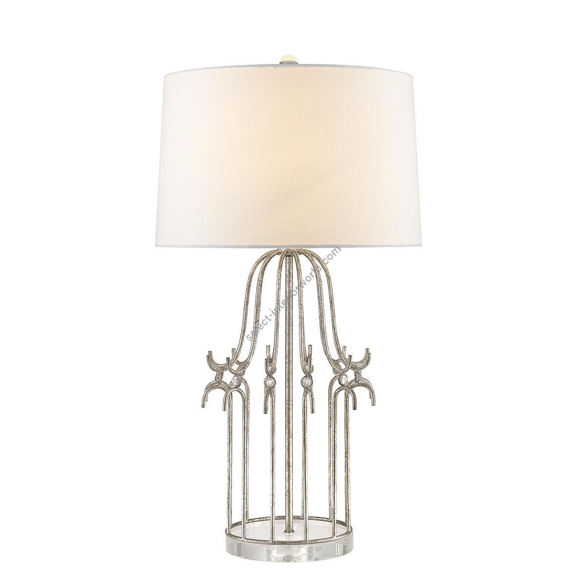Elstead Lighting / Table Lamps / Stella 1 Distressed Silver with Cream Shade