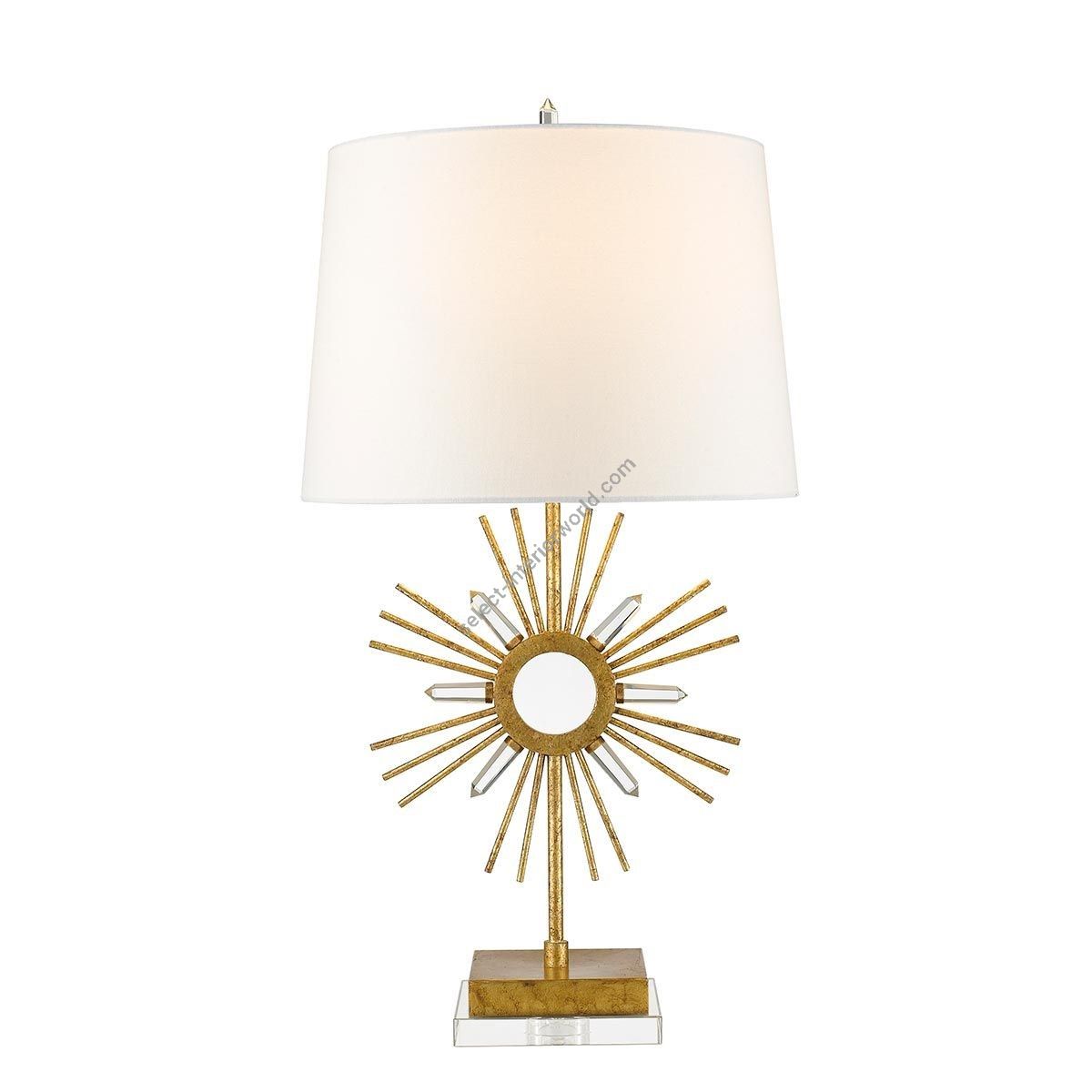 Elstead Lighting / Table Lamps / Sun King 1 Distressed Gold & Cream Shade