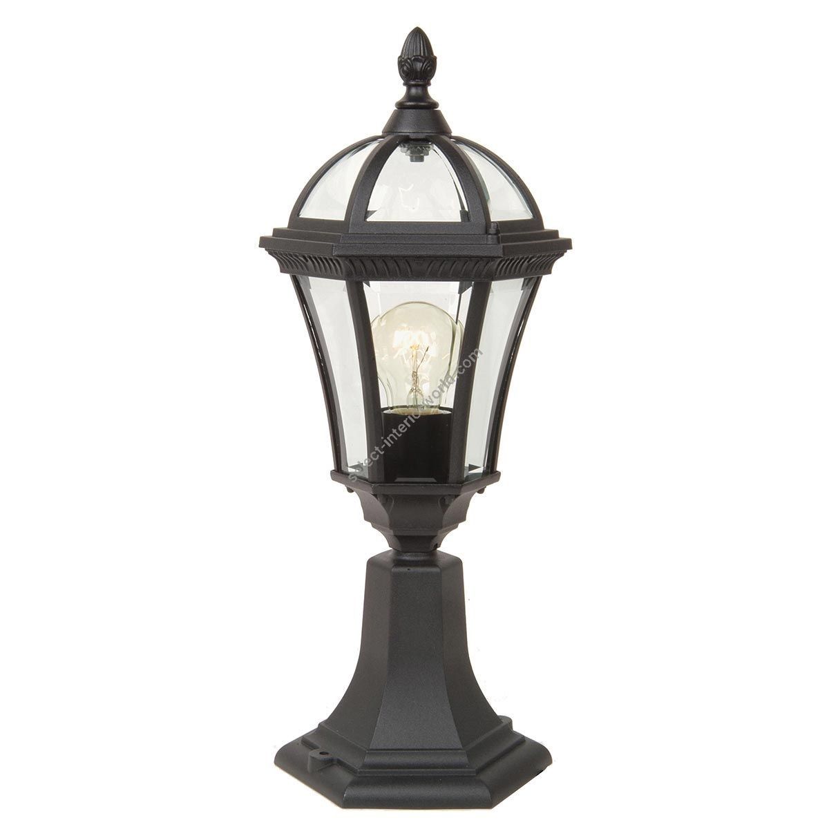 Elstead Lighting / Outdoor Pedestal Lights / Ledbury 1 Lantern Black