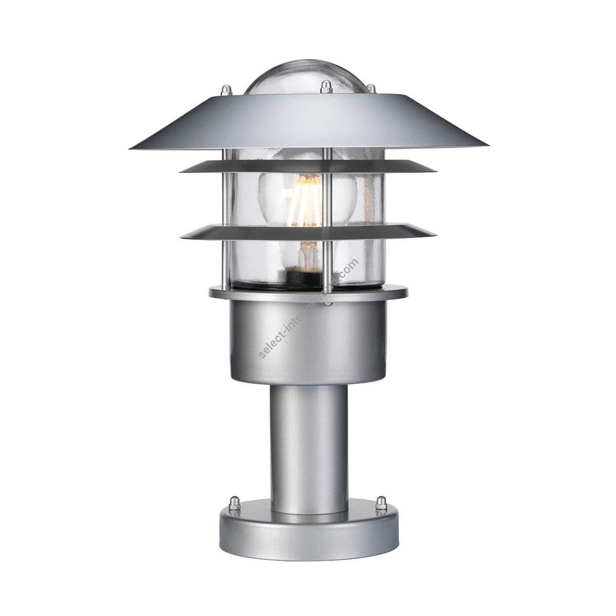 Elstead Lighting / Outdoor Pedestal Lights / Helsingor 1 Lantern Silver