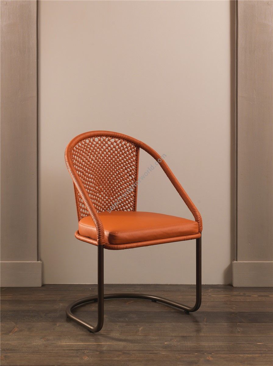 Chair with Braided Leather Back HF2076CH Nodi by Officina Ciani