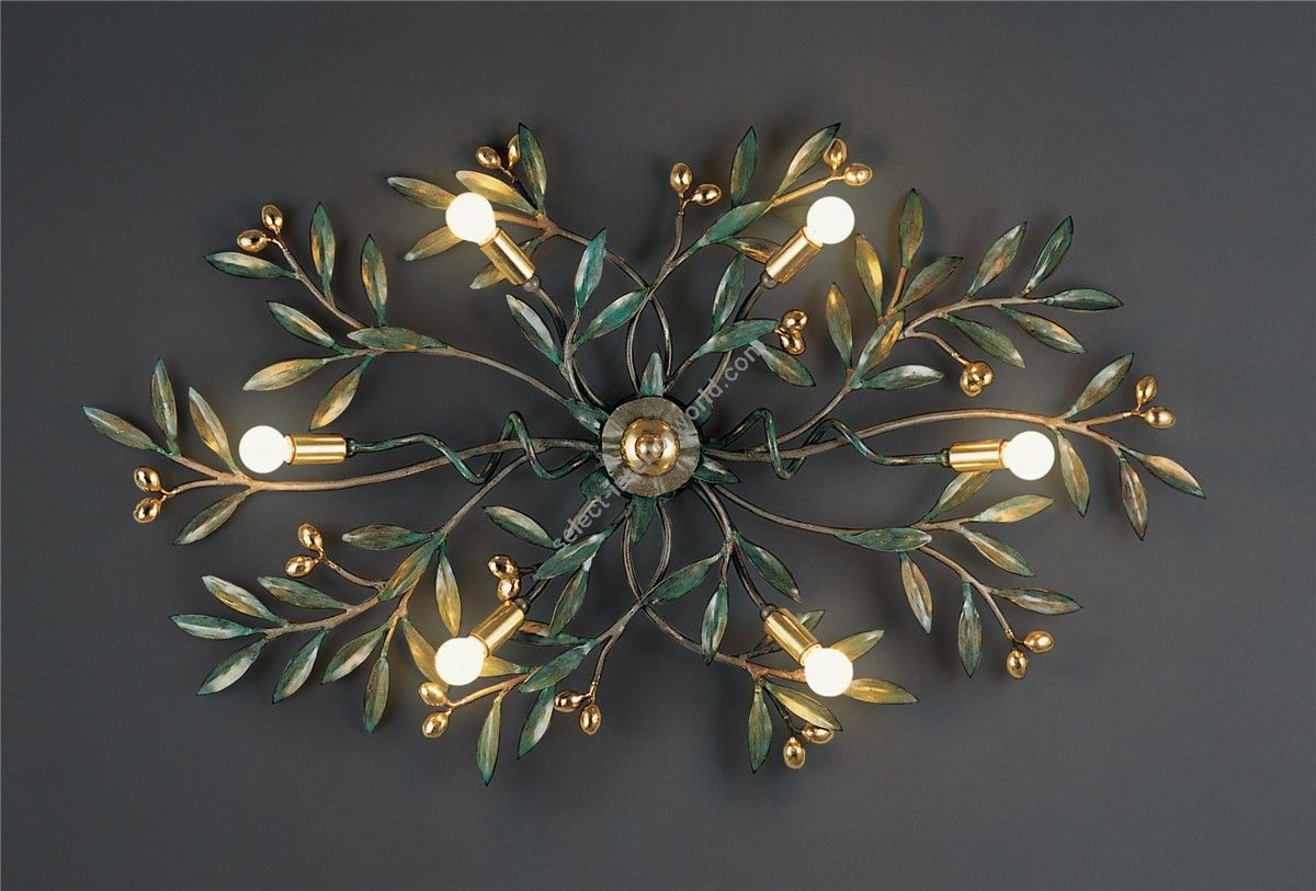 Officina Ciani / LED Ceiling Lights / in Iron and Brass HL1095PL-6 Olivo