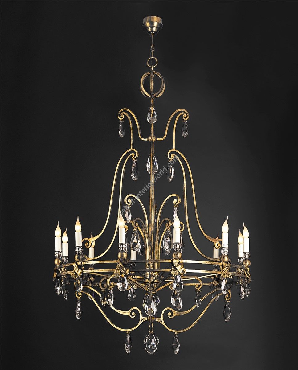 Officina Ciani / Chandeliers / Forged Iron with Crystal Details HL1103CH-12 Remigius