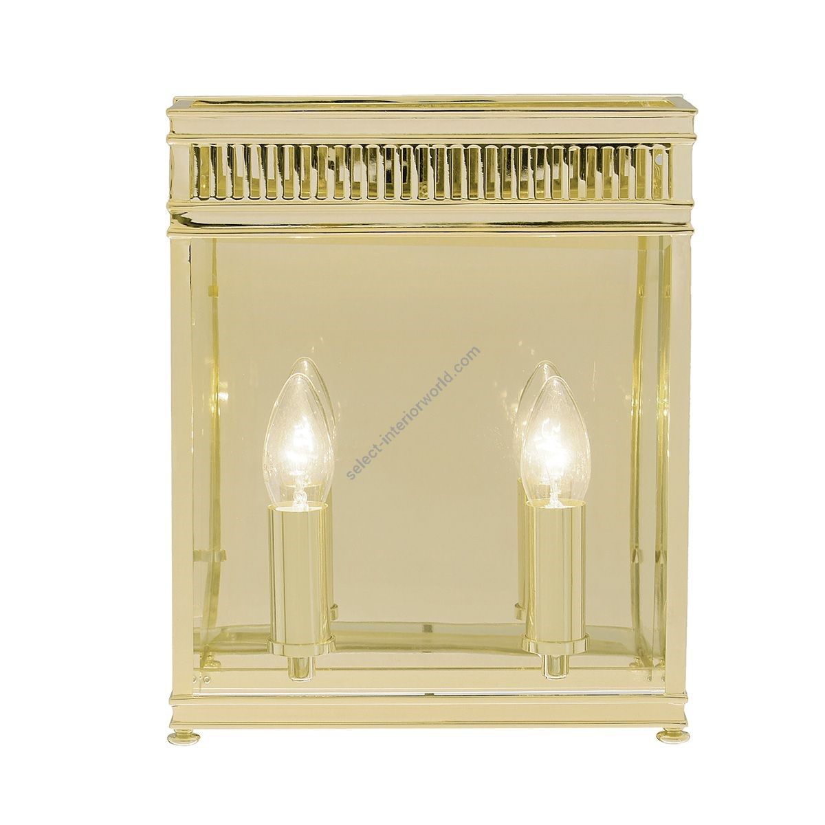 Elstead Lighting / Outdoor Wall Lights / Holborn 2 Medium Half Lantern Polished Brass