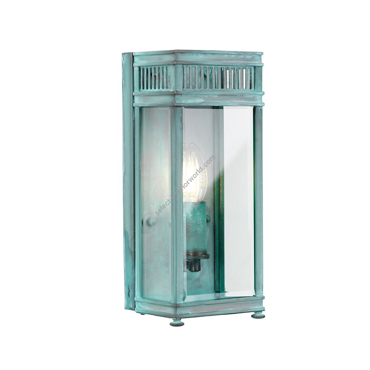 Elstead Lighting / Outdoor Wall Lights / Holborn Small Half Lantern Verdigris