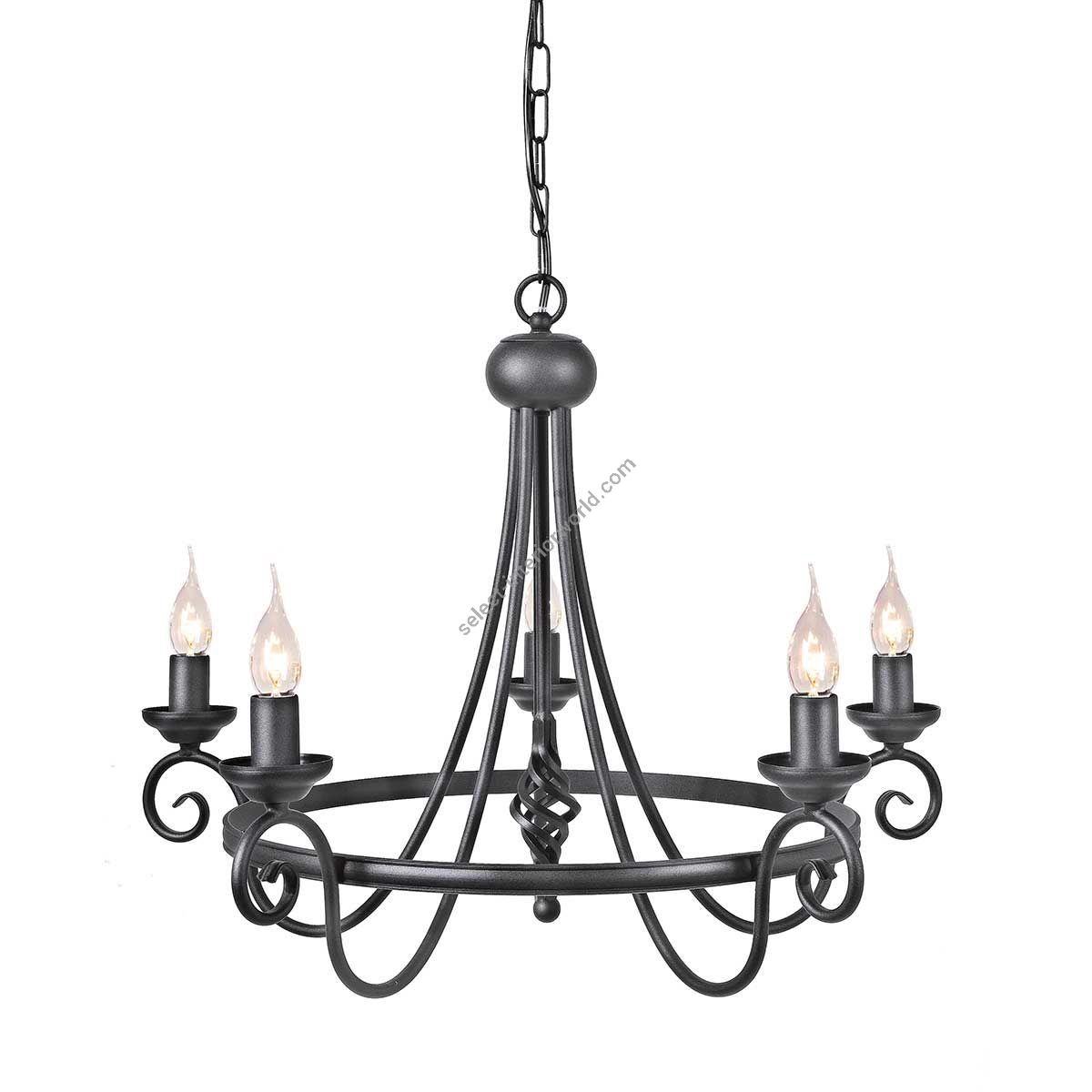 Elstead Lighting / Chandeliers / Harlech 5 Black