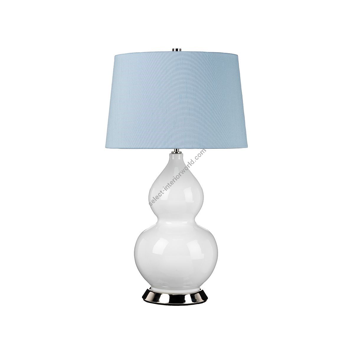 Elstead Lighting / Table Lamps / Isla 1 Polished Nickel with Liberty Blue Shade