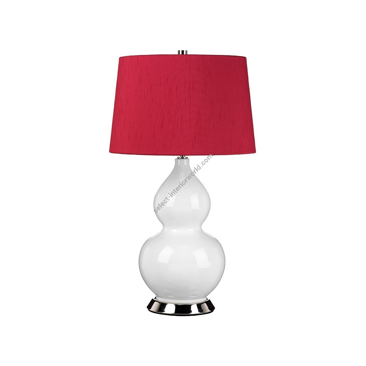 Elstead Lighting / Table Lamps / Isla 1 Polished Nickel with Beetroot Red Shade