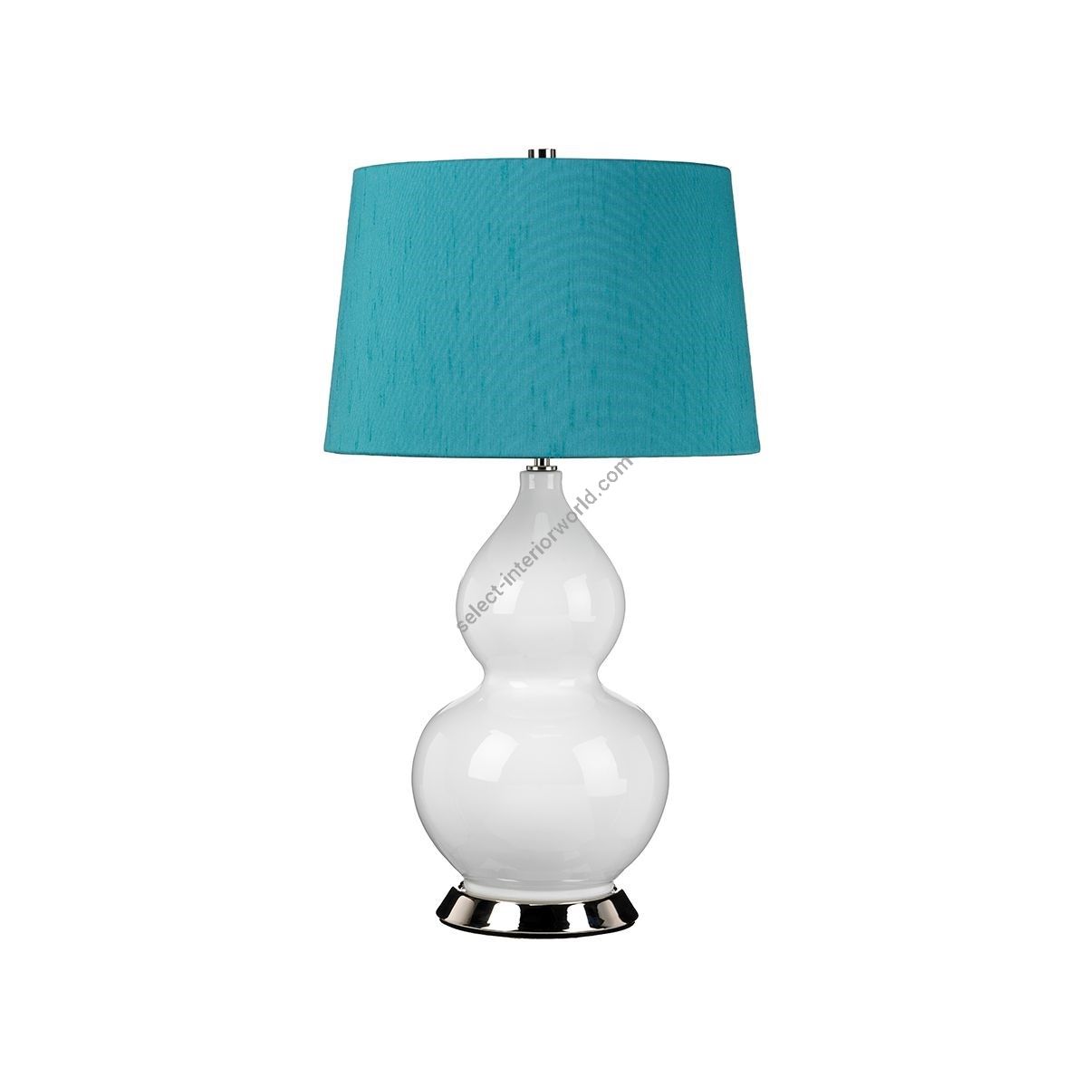 Elstead Lighting / Table Lamps / Isla 1 Polished Nickel with Mallard Teal Shade