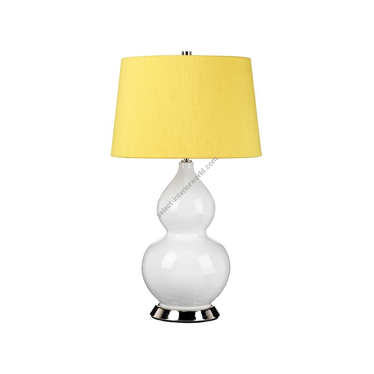 Elstead Lighting / Table Lamps / Isla 1 Polished Nickel with Celadine Yellow Shade