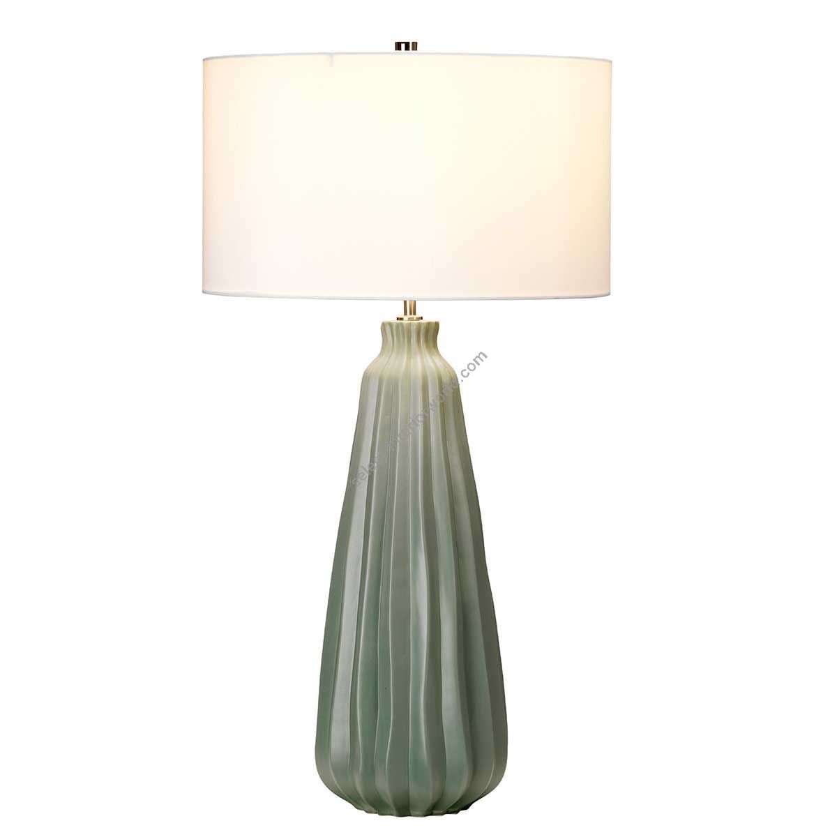 Elstead Lighting / Table Lamps / Kew 1 Sage Green with White Shade
