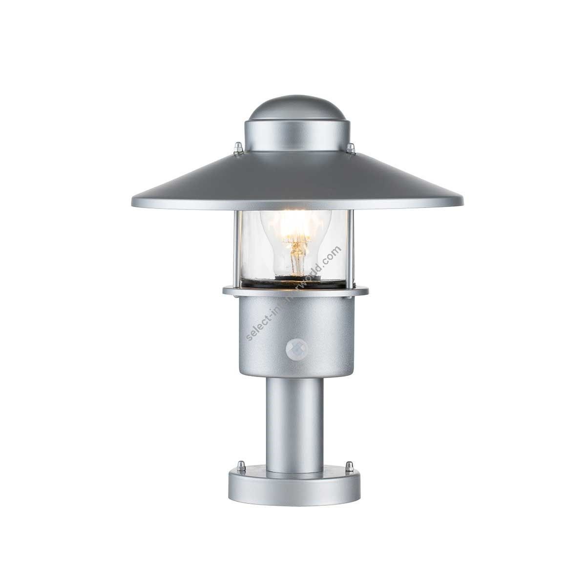 Elstead Lighting / Outdoor Pedestal Lights / Klampenborg 1 with PIR Silver