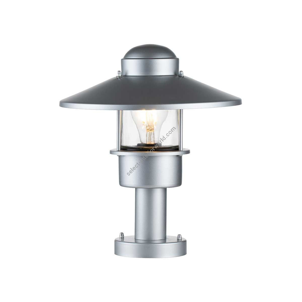 Elstead Lighting / Outdoor Pedestal Lights / Klampenborg 1 Silver
