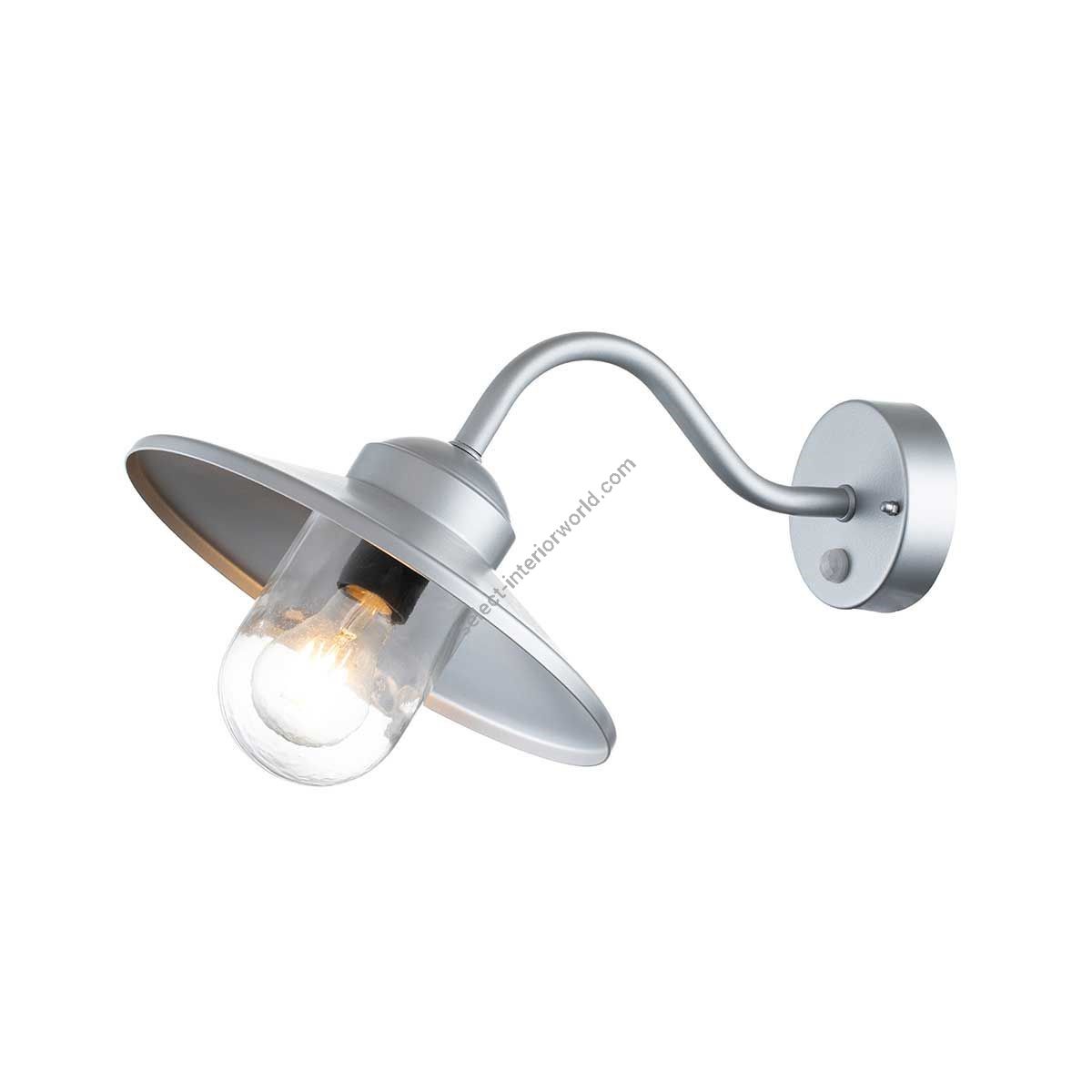 Elstead Lighting / Outdoor Wall Lights / Klampenborg 1 Lantern with PIR Silver