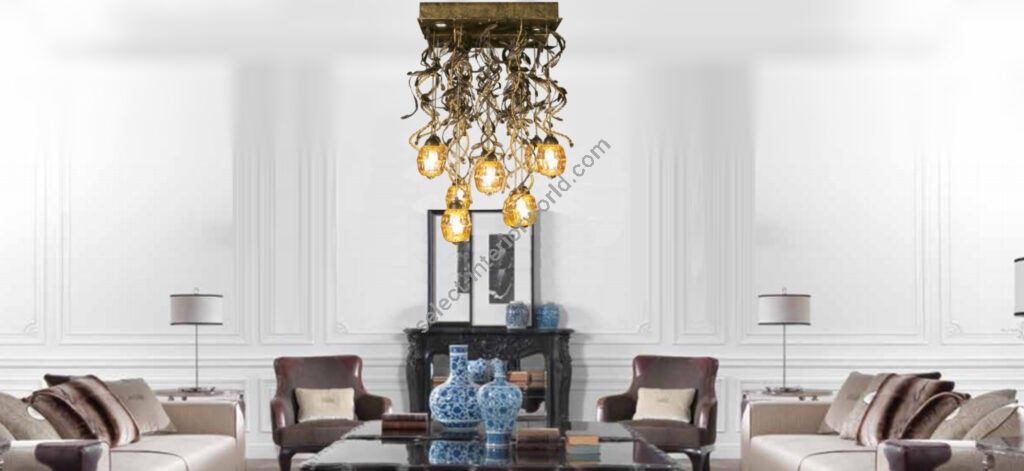 Mechini / Chandeliers / Bohemian Crystal and Lamp Shades L-Braid-R/5+2