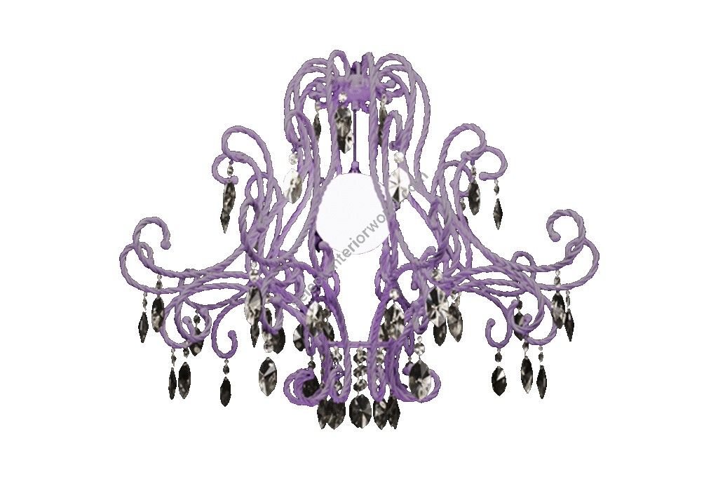 Mechini / Chandeliers / Wrought Iron with Coloured Crystal L-CORDA/1 VIOLET