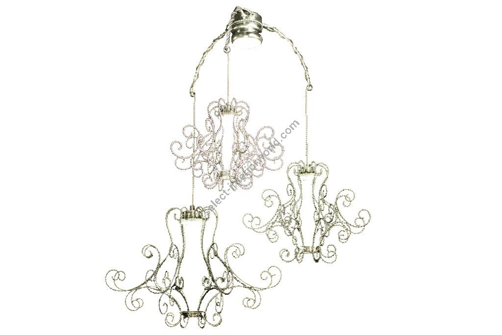 Mechini / Chandeliers / Wrought Iron 4 Light L-CORDA/3 NAKED