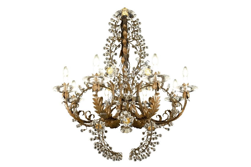 Mechini / Chandeliers / Wrought Iron with Clear Bohemian Crystal L-MEK9/8