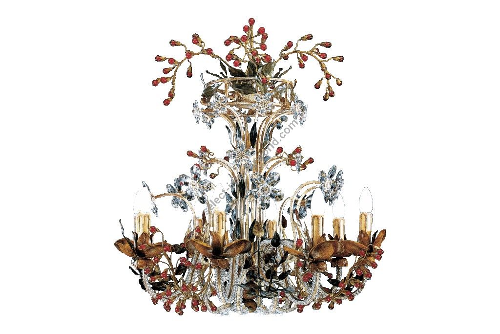 Mechini / Chandeliers / Bohemian Crystal & Murano Glass and Clear Pearl Banding L106/8