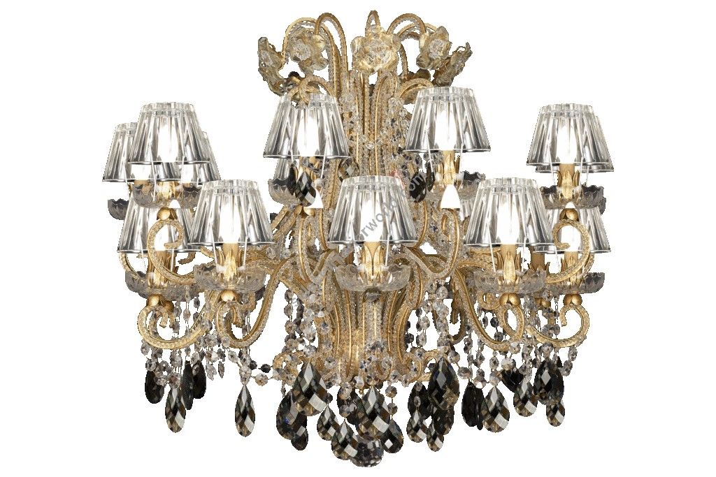 Mechini / Chandeliers / Coloured Bohemian Crystal and Pearl Banding L135/20