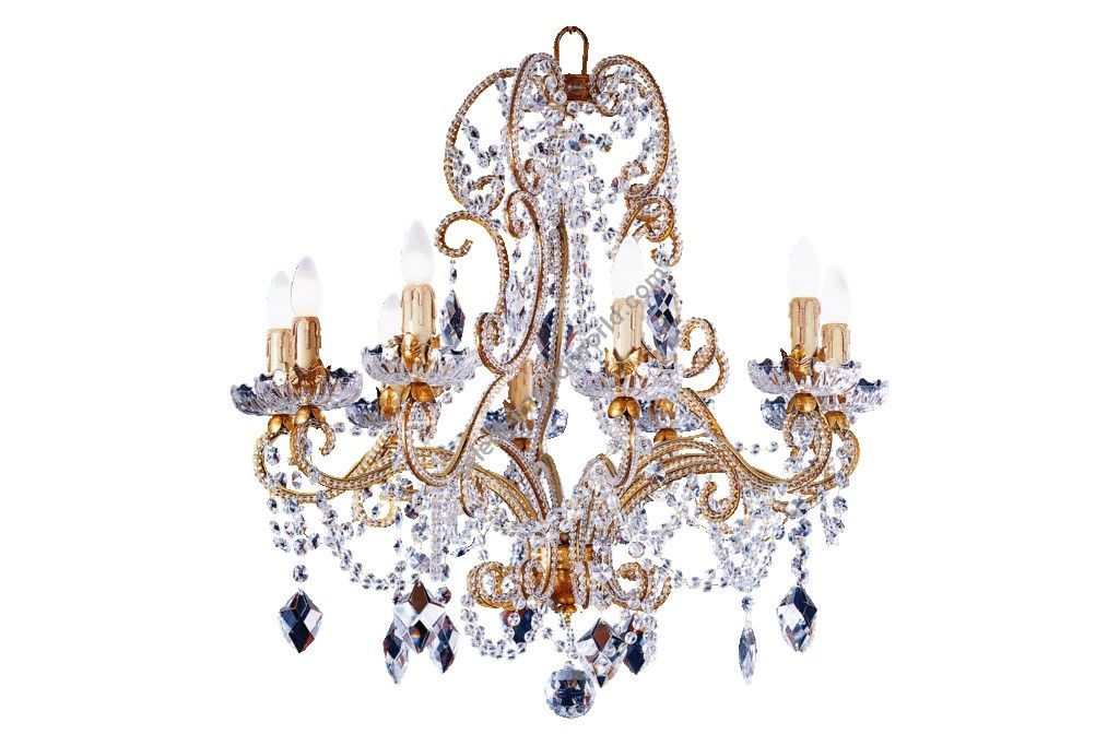 Mechini / Chandeliers / Clear Bohemian Crystal & Clear Pearl Banding L138/10