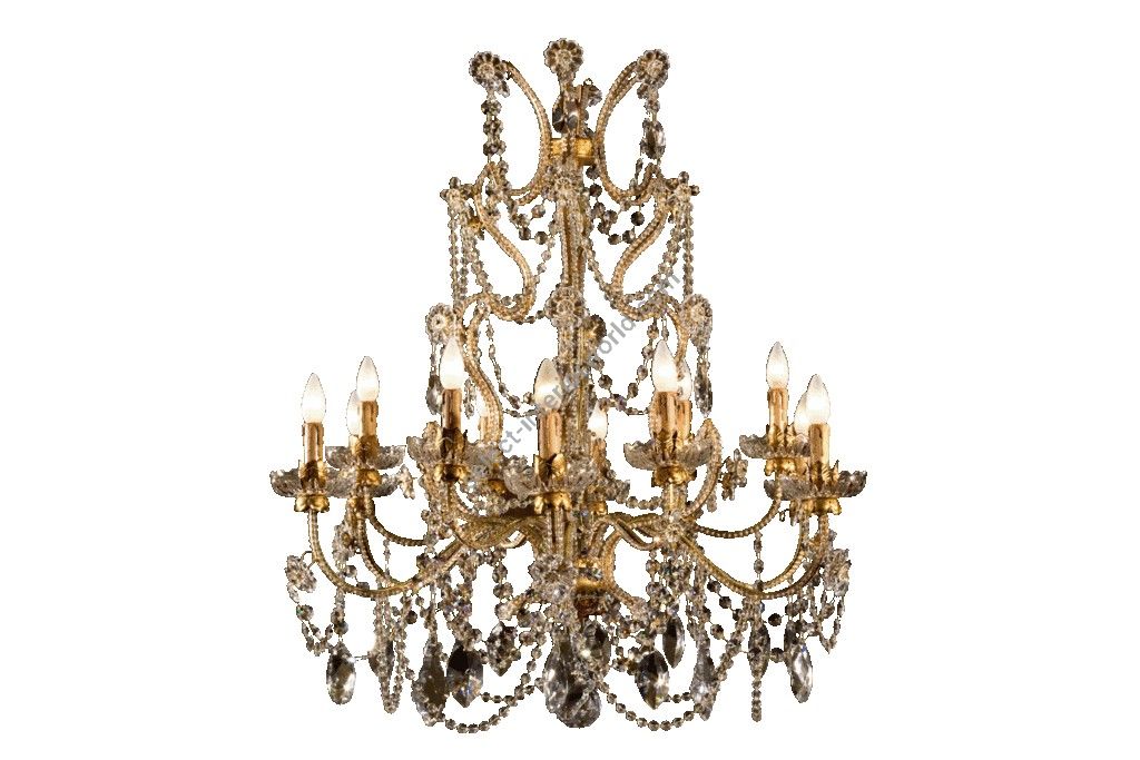 Mechini / Chandeliers / Clear Bohemian Crystal & Clear Pearl Banding L140/12