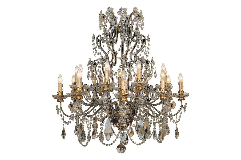 Mechini / Chandeliers / Murano Glass and Clear Pearl Banding L140/18