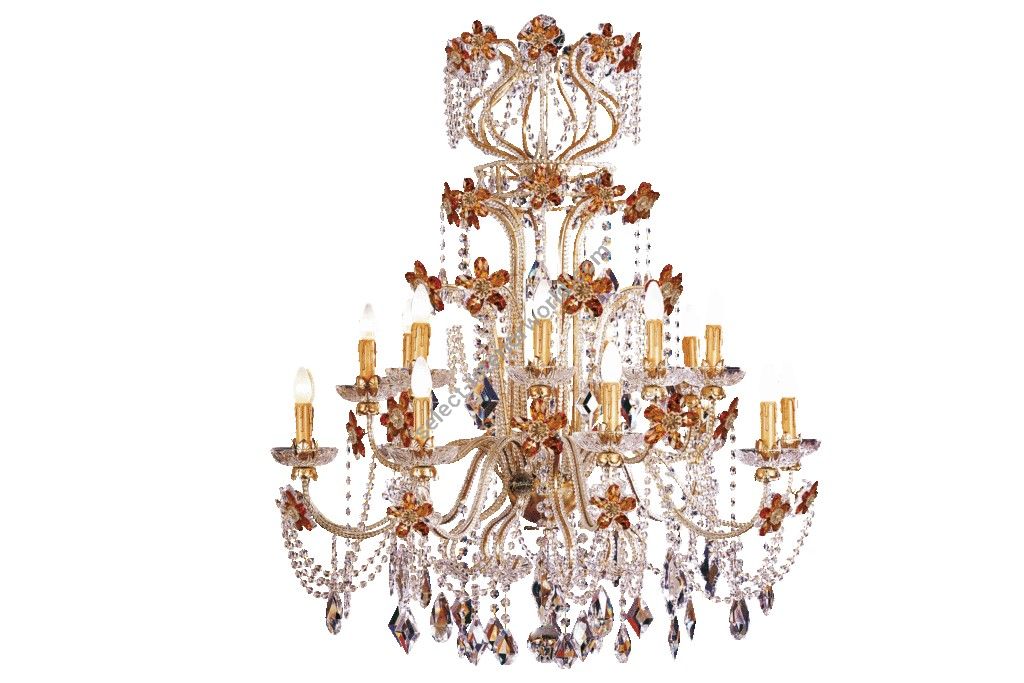 Mechini / Chandeliers / Bohemian Crystal & Murano Glass & Clear Pearl Banding L148/18