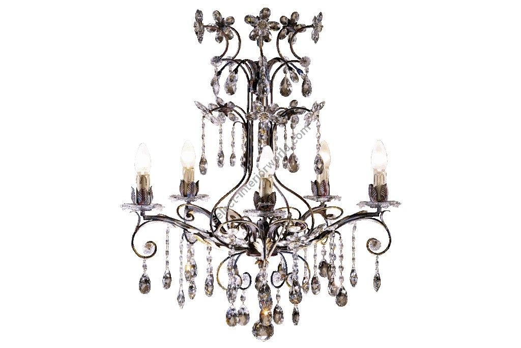Mechini / Chandeliers / Wrought Iron with Clear Bohemian Crystal L152/5