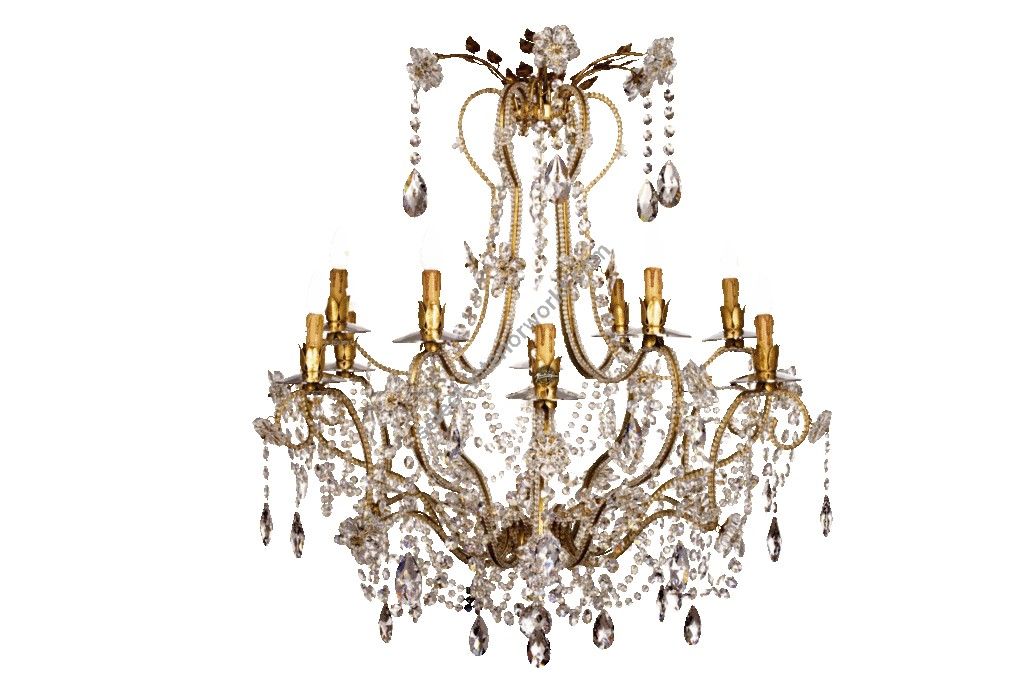 Mechini / Chandeliers / Clear Bohemian Crystal and Clear Pearl Banding L179/10