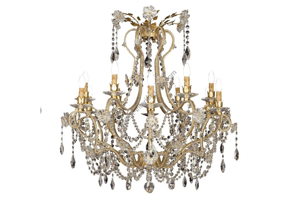 Mechini / Chandeliers / Bohemian Crystal and Clear Pearl Banding L179/12