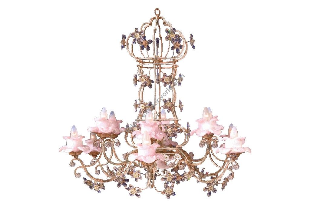 Mechini / Chandeliers / Clear Bohemian Crystal & Murano Glass and Crystal Strip L243/13