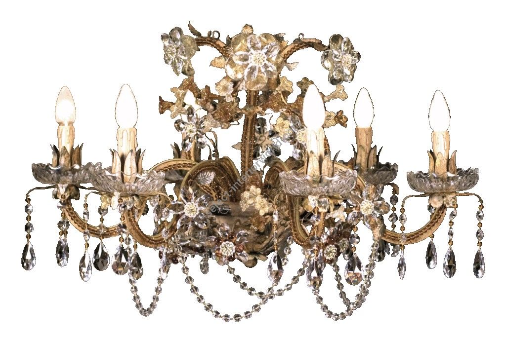 Mechini / Chandeliers / Bohemian Crystal and Colored Pearl Banding L257/6