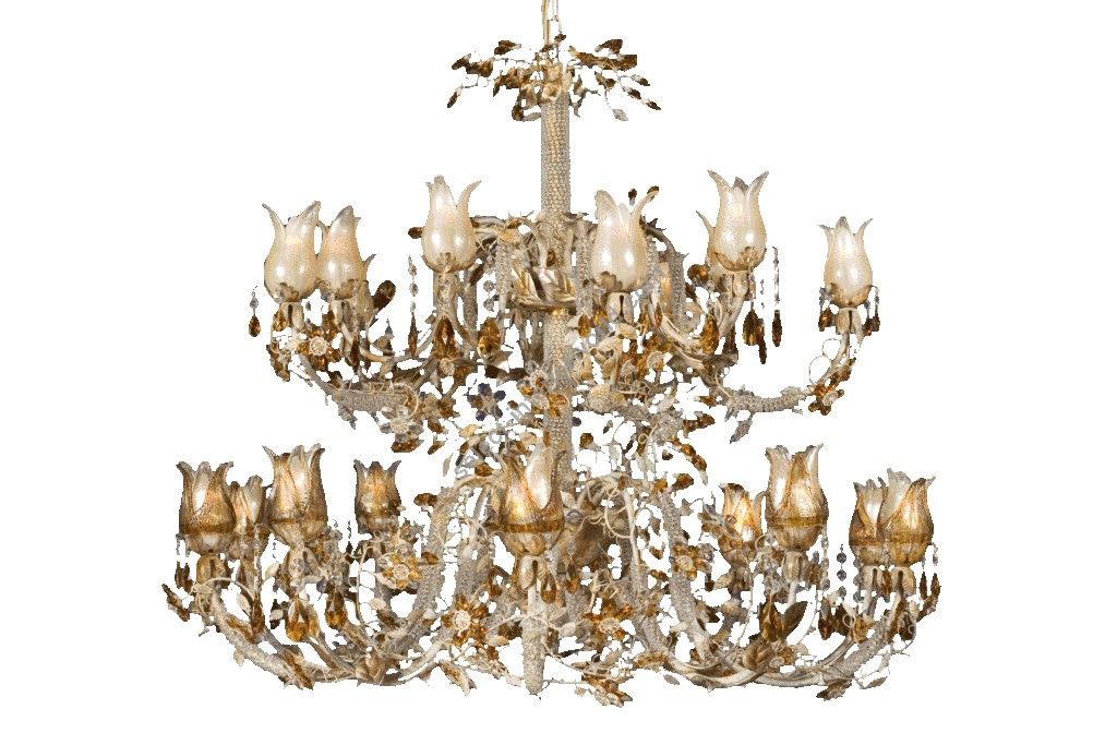 Mechini / Chandeliers / Bohemian Crystal & Murano Glass and Pearl Banding L268/20