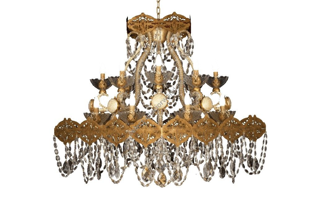 Mechini / Chandeliers / Clear Bohemian Crystal & Clear Pearl Banding L294/16