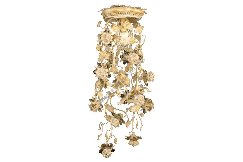 Mechini / Chandeliers / Colored Bohemian Crystal and Biscuit Ceramic L297/1