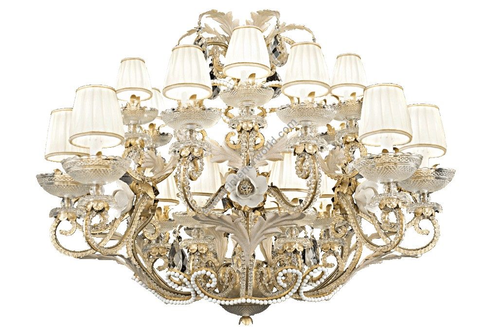 Mechini / Chandeliers / Bohemian Crystal & Porcelain Silk Lampshade L314/24