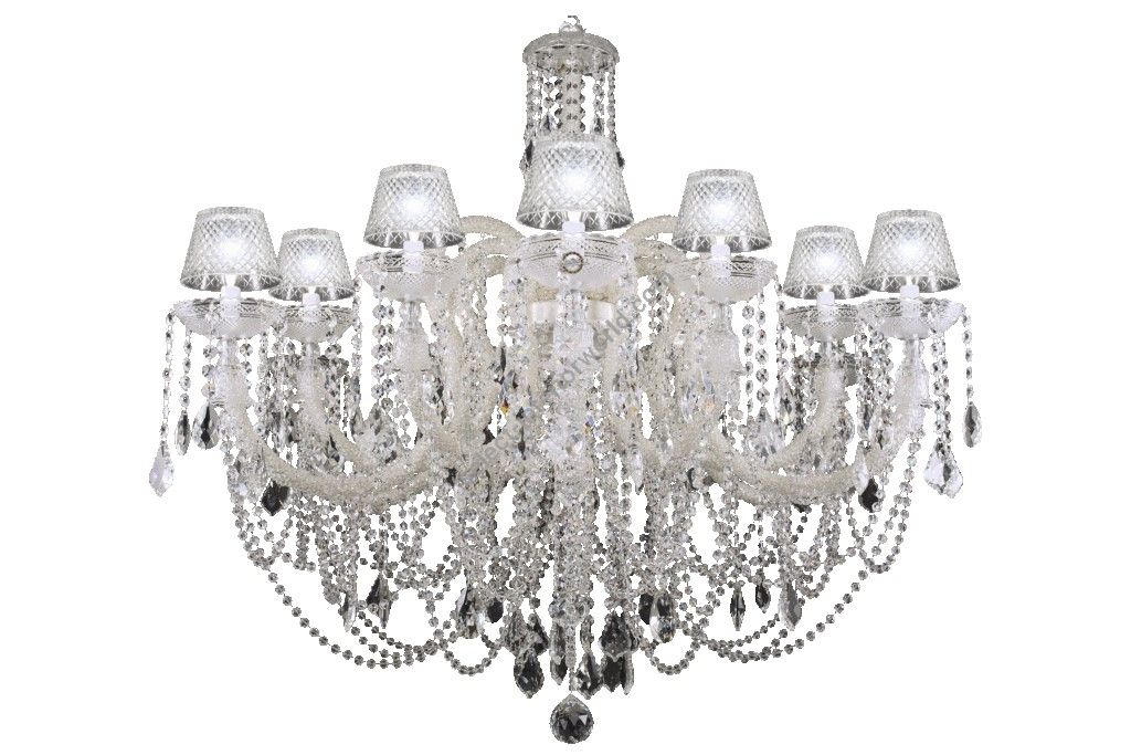 Mechini / Chandeliers / Clear Bohemian Crystal and Crystal Lamshade L321/12