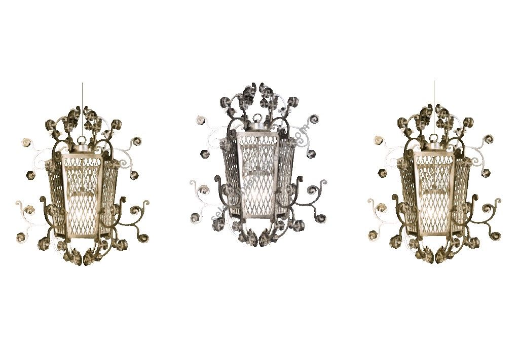 Mechini / Ceiling Lights / Wrought Iron with Clear Crystal 1 Light L335/1