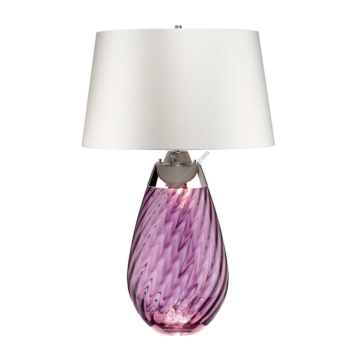 Elstead Lighting / Table Lamps / Lena 2 Plum-tinted Glass & Off-White Shade