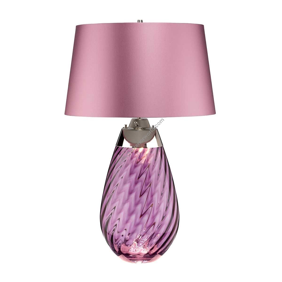 Elstead Lighting / Table Lamps / Lena 2 Plum-tinted Glass & Heather Shade