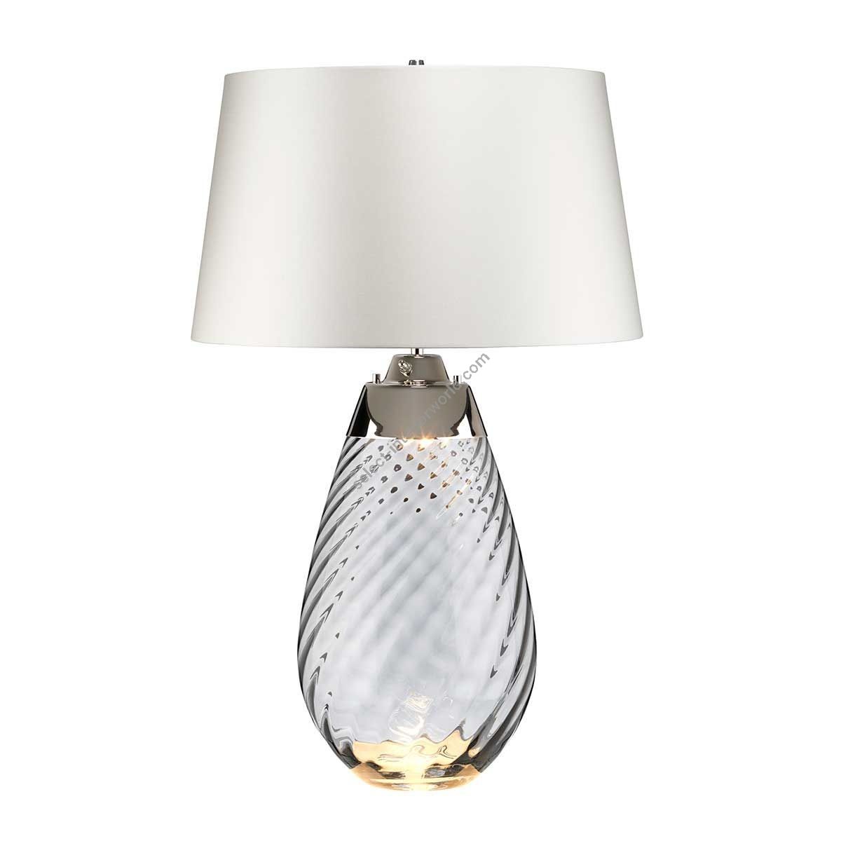 Elstead Lighting / Table Lamps / Lena Large Smoke-tinted Glass & Off-White Shade
