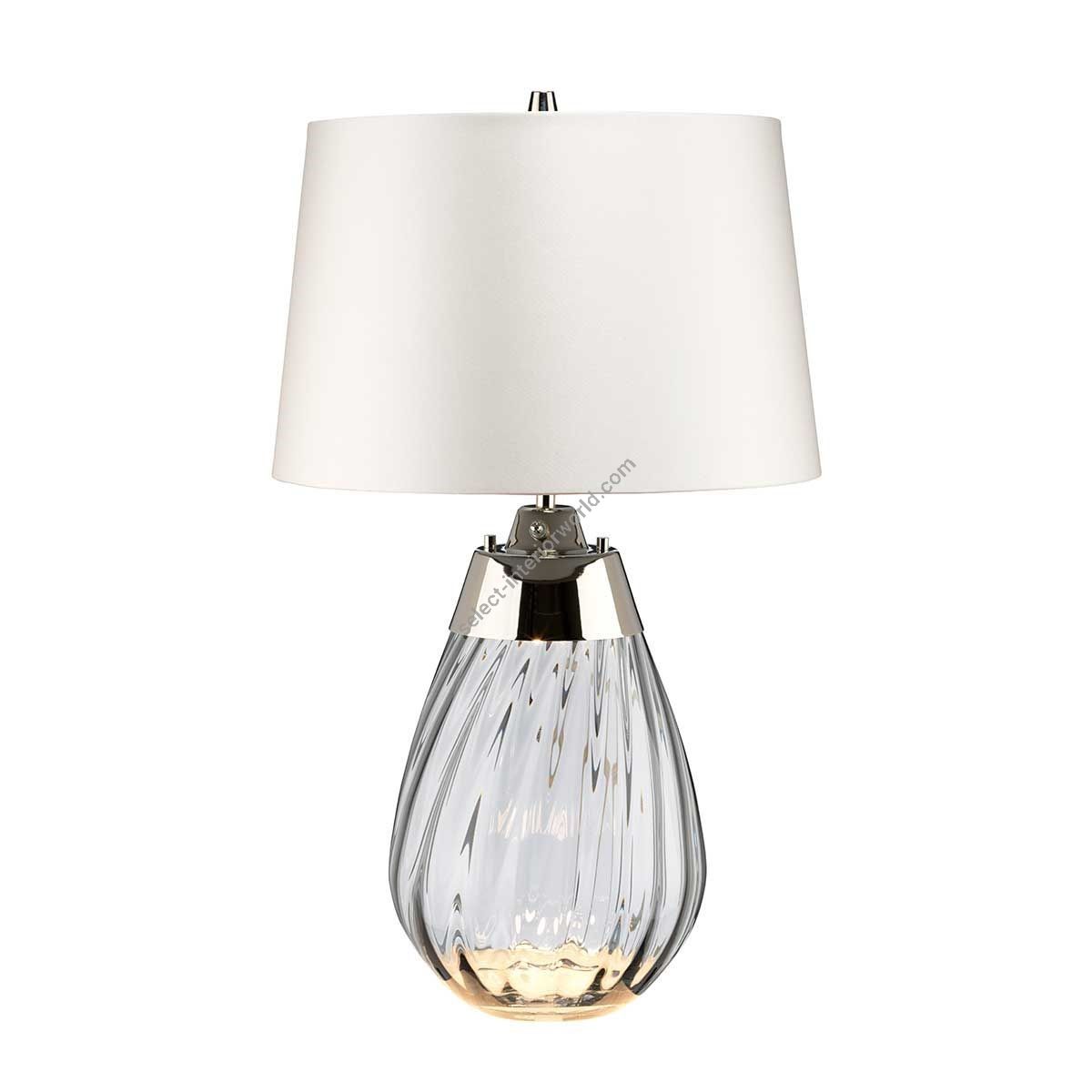 Elstead Lighting / Table Lamps / Lena 2 Smoke-tinted Glass & Off-White Shade