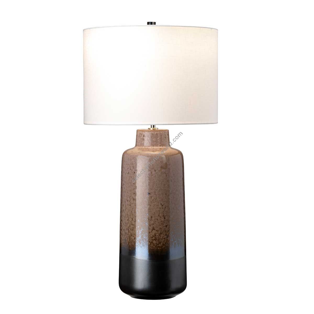 Elstead Lighting / Table Lamps / Maryland 1 Light Brown & Matt Graphite with White Shade