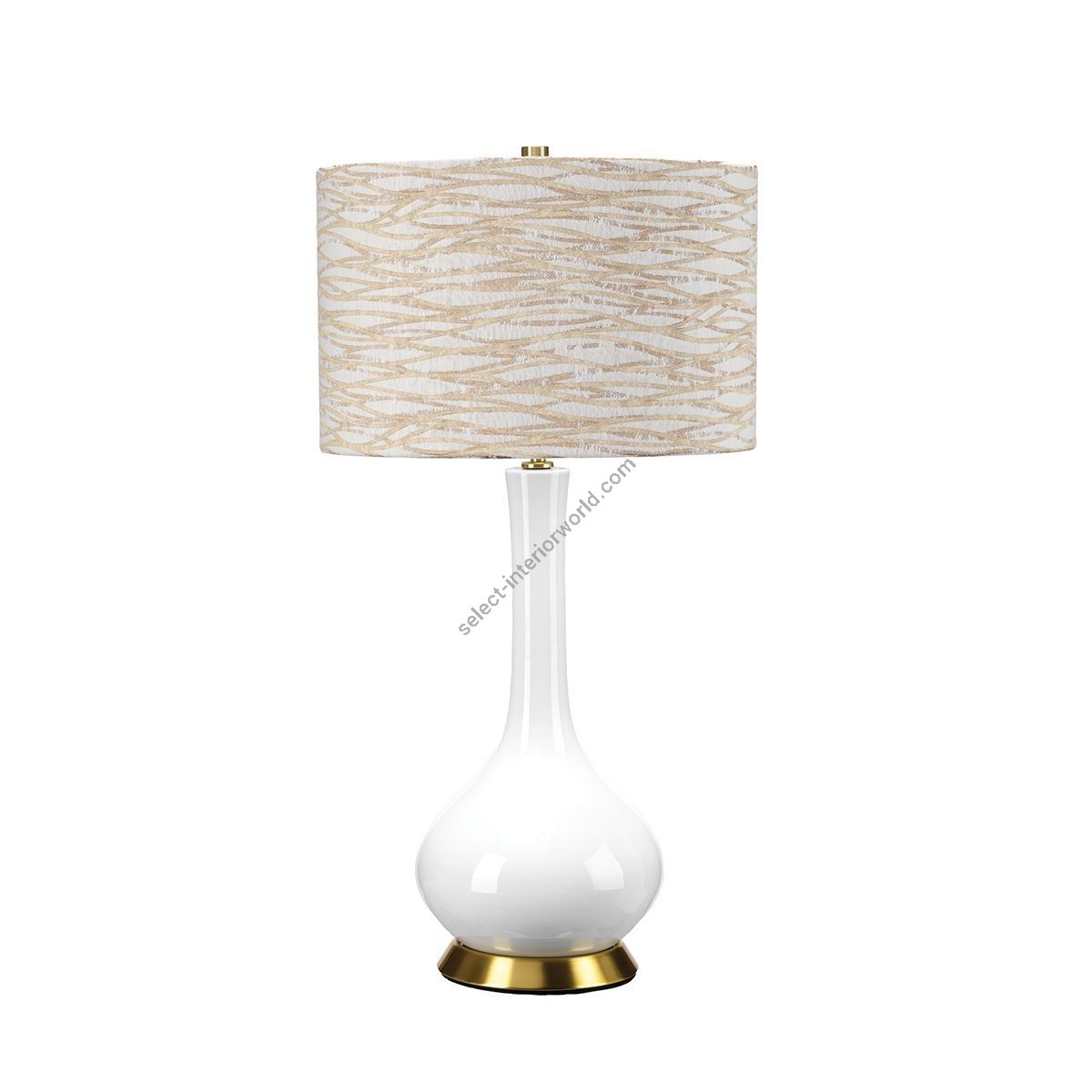 Elstead Lighting / Table Lamps / Milo 1 Aged Brass & White & Orange